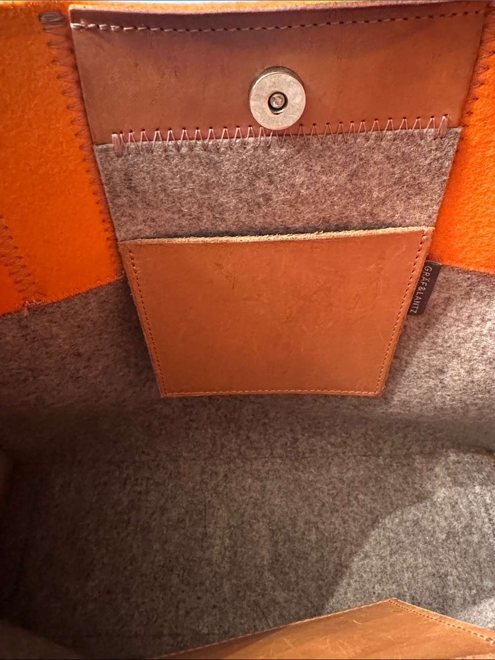 GRAF & LANTZ JAUNT COLOR BLOCK MERINO WOOL AND LEATHER TOTE - Picture 8 of 8